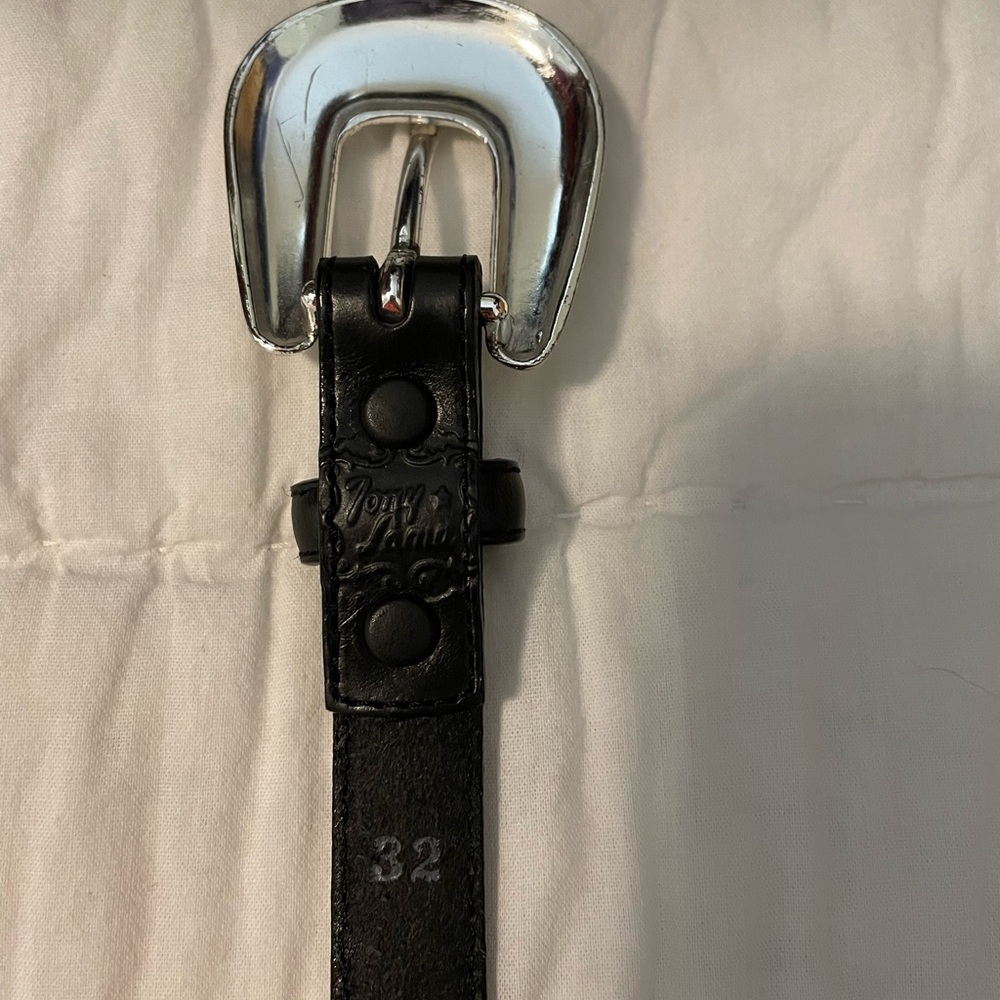 Vintage Tony Lama Black Leather and Silver Concho Women's Western Belt - Picture 4 of 4